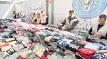 الحملة الأردنية توزع 1600 طرد كسوة شتوية لأطفال غزة في دعم ملهم