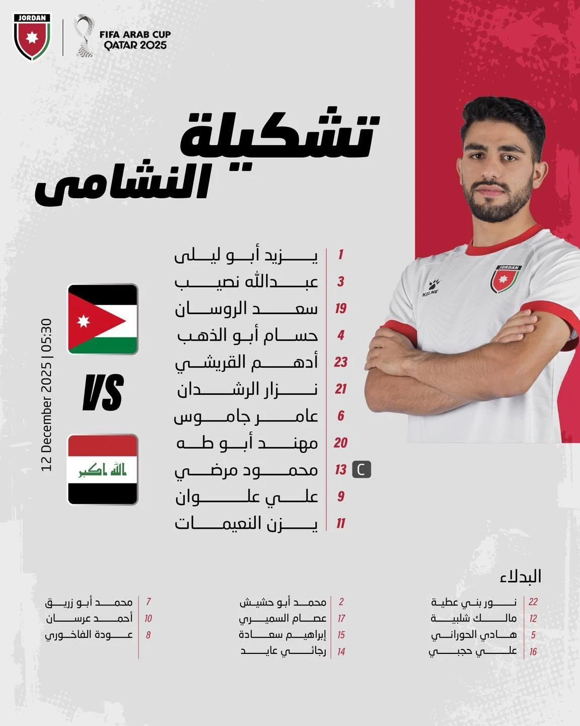 هدف مؤثر.. مباراة الأردن ضد العراق تتألق بهدف مبكر لـ علي علوان