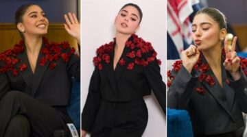 إطلالة أنيقة.. مايان السيد تتألق ببدلة كلاسيكية مزينة بالورود في عرض الرياض