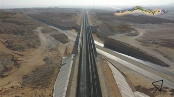 مشاهد جوية حديثة تكشف تقدم الخط الأول للقطار الكهربائي السريع 2025