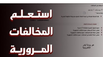 برقم اللوحة.. كيفية الاستعلام عن مخالفات المرور عبر موقع النيابة العامة المحدث