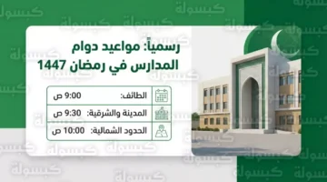 توقيتات جديدة.. وزارة التعليم تمدد ساعات الدراسة في 15 منطقة خلال رمضان