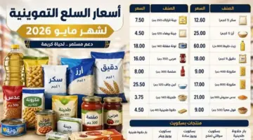 أسعار السلع التموينية لشهر مايو 2026 قبيل بدء الصرف رسميًا غدًا