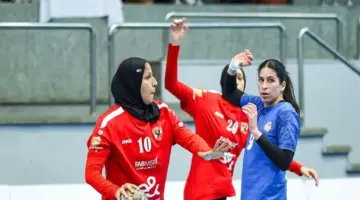 فريق سيدات يد الأهلي يواجه الجزيرة في الدوري