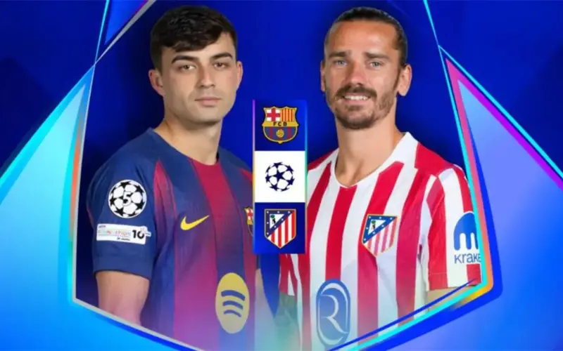 موعد والقنوات الناقلة لمباراة برشلونة وأتلتيكو مدريد اليوم في دوري أبطال أوروبا.. والمعلق
