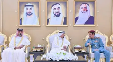 النعيمي والشرقي والمعلا وسعود بن صقر يستقبلون المهنّئين بالعيد