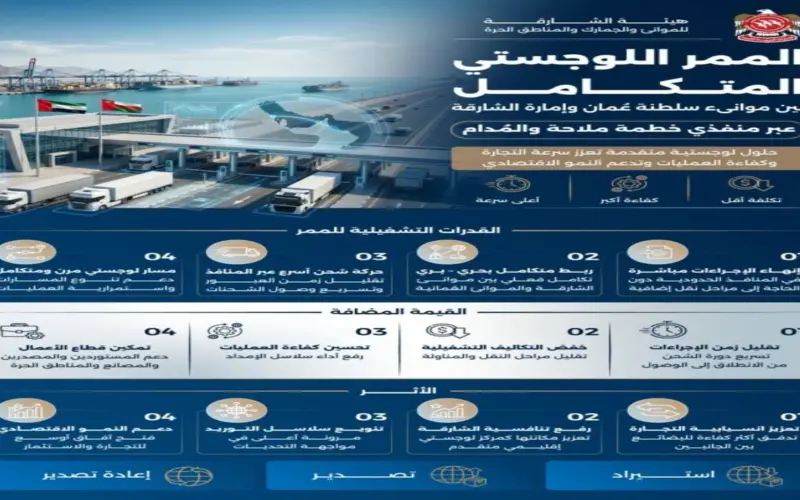 جمارك الشارقة تُطلق ممراً لوجستياً متكاملاً مع سلطنة عُمان لتعزيز التجارة الإقليمية