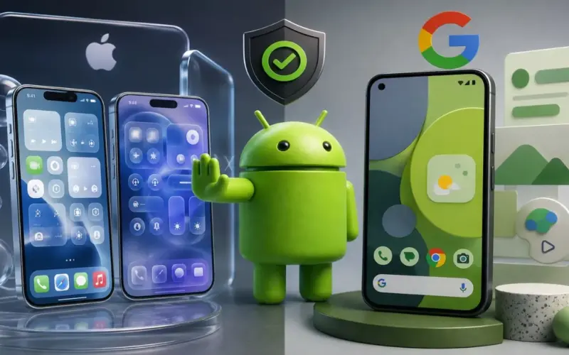 جوجل تنفي محاكاة تصميم iOS الجديد في أندرويد