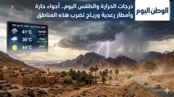درجات الحرارة والطقس اليوم يشهد أجواء حارة وأمطار رعدية ورياح تضرب عدة مناطق