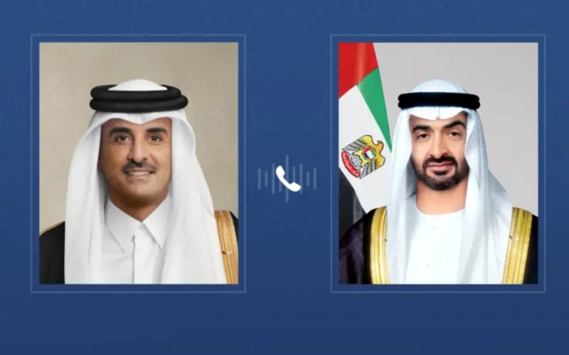 رئيس الدولة يتلقى اتصالاً هاتفياً من أمير قطر