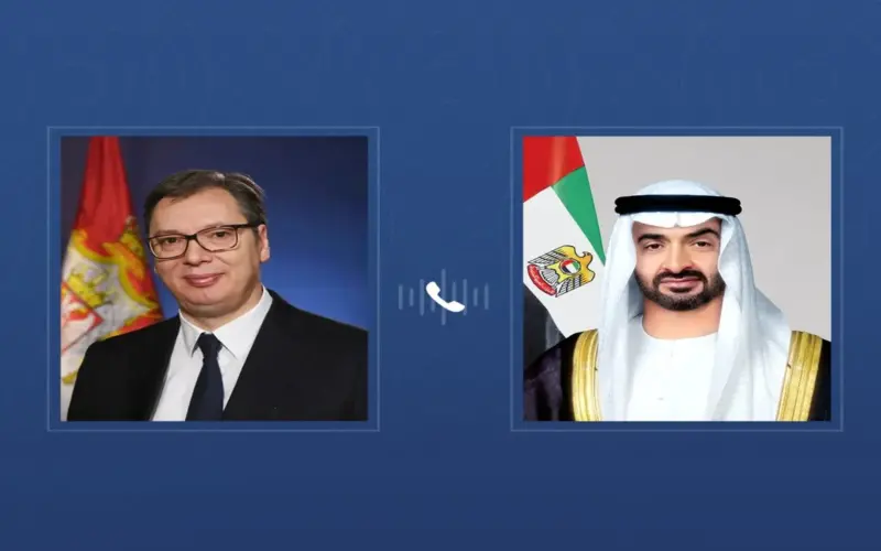 رئيس الدولة يتلقى اتصالاً هاتفياً من الرئيس الصربي بحثا خلاله تعزيز التعاون بين البلدين في إطار شراكتهما الإستراتيجية الشاملة والتطورات الإقليمية