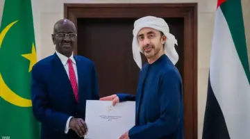 رئيس دولة الإمارات يتلقى رسالة خطية من رئيس موريتانيا