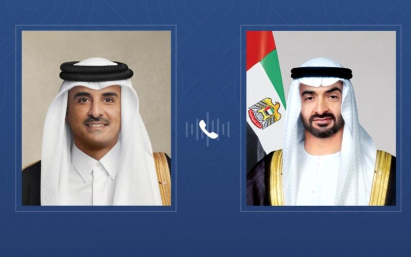 رئيس الدولة يتلقى اتصالاً هاتفياً من أمير قطر
