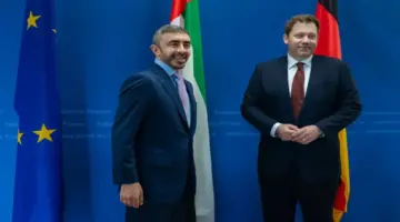 عبدالله بن زايد يبحث في ألمانيا الاعتداءات الإيرانية الغادرة
