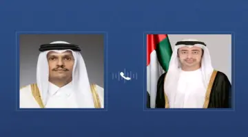 عبدالله بن زايد يتلقى اتصالاً هاتفياً من رئيس مجلس الوزراء وزير خارجية قطر