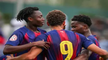 فيديو | حمزة عبد الكريم يحرز هاتريك في ليلة تتويج شباب برشلونة أمام مونتكارلو بالدوري الإسباني