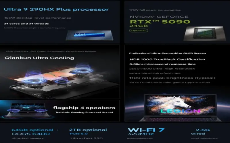 لينوفو تطلق حاسوبا محمولا جديدا للألعاب بشاشة OLED ساطعة ووحدة معالجة رسوميات تصل إلى RTX 5090 من شركة إنفيديا