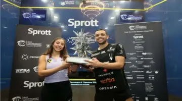 مصطفى عسل وهانيا الحمامي يتوجان ببطولة نيويورك للاسكواش