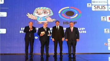 وزير الرياضة يشهد افتتاح بطولة كأس العالم للرماية