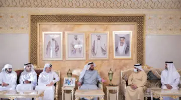 سيف بن زايد يعزي في وفاة فاطمة علي محمد أرملة المرحوم عبدالرحمن البلوكي