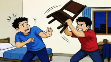 طلب من زميله الهدوء للنوم فأوسعه ضرباً