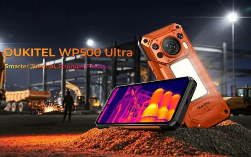هاتف Oukitel WP500 Ultra متين يتميز بكاميرا حرارية ومفتاح إيقاف للميكروفون والكاميرات – 25H
